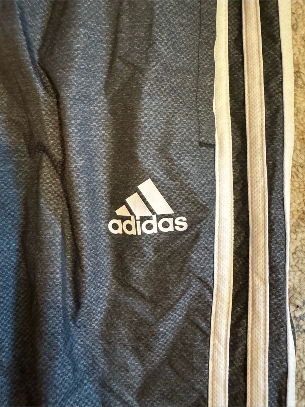 adidas Black Track Pants with White Three-Stripes - Picture 2 of 4